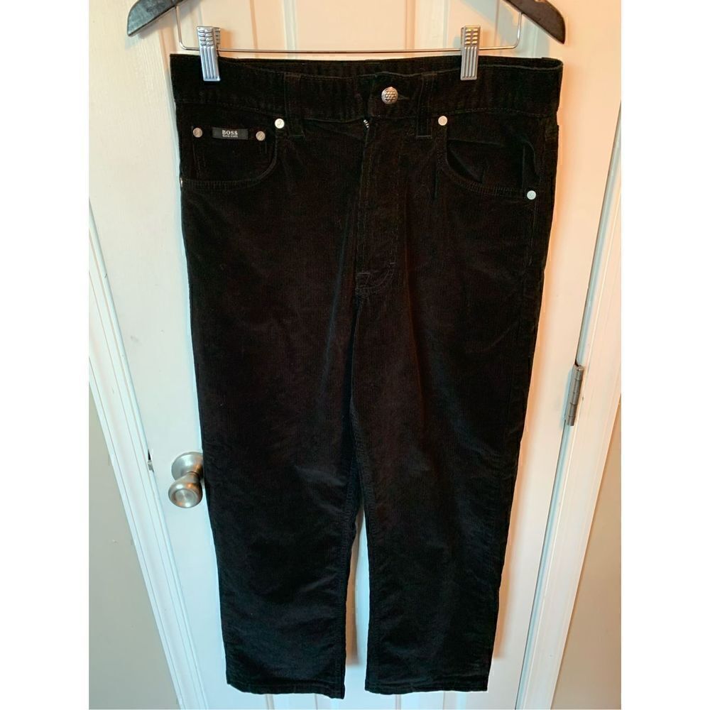 HUGO BOSS ALABAMA CORD Trousers - W32 L34 - Black - Great Condition - Men’s